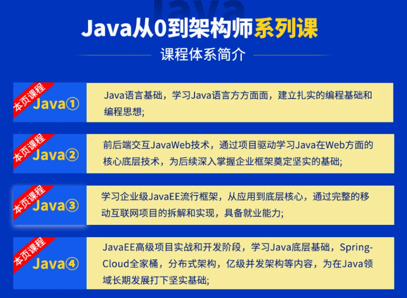 Java从0到高级架构师